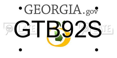 GTB92S Georgia License Plate