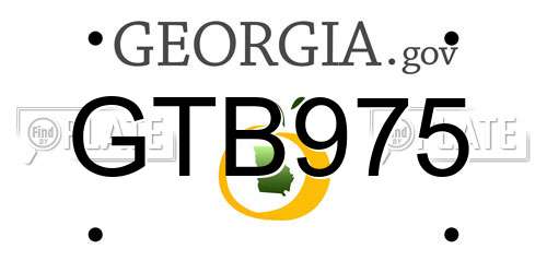 GTB975 Georgia License Plate