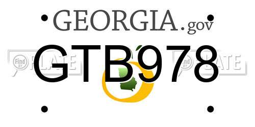 GTB978 Georgia License Plate