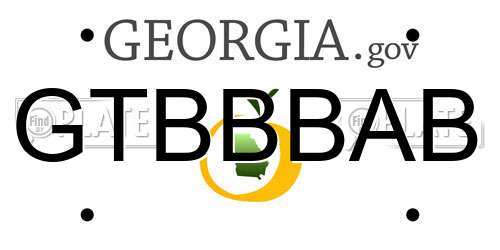 GTBBBAB Georgia License Plate
