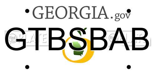 GTBSBAB Georgia License Plate