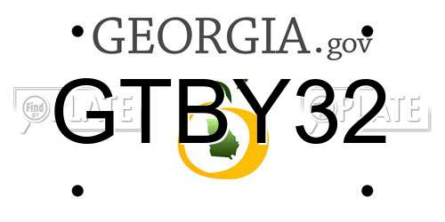 GTBY32 Georgia License Plate