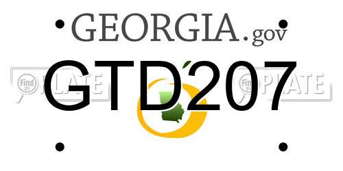 GTD207 Georgia License Plate