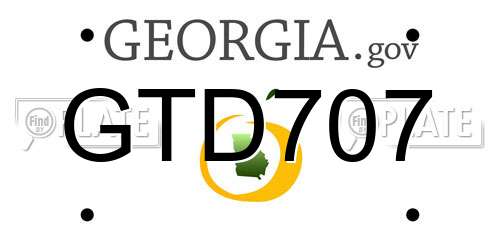 GTD707 Georgia License Plate