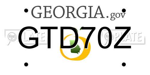 GTD70Z Georgia License Plate