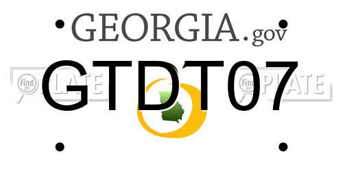 GTDT07 Georgia License Plate