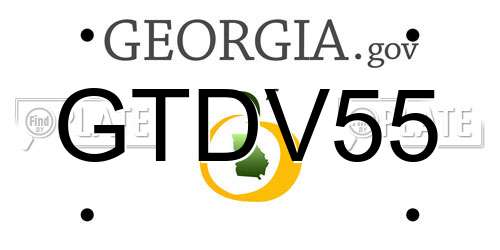 GTDV55 Georgia License Plate