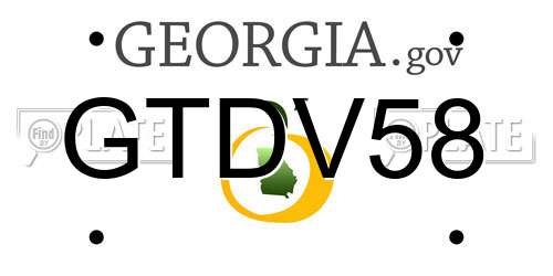 GTDV58 Georgia License Plate