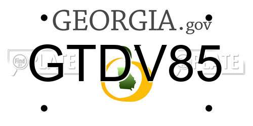 GTDV85 Georgia License Plate