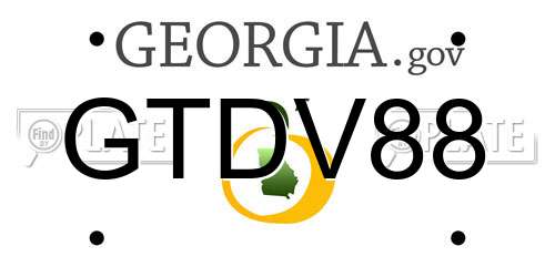 GTDV88 Georgia License Plate