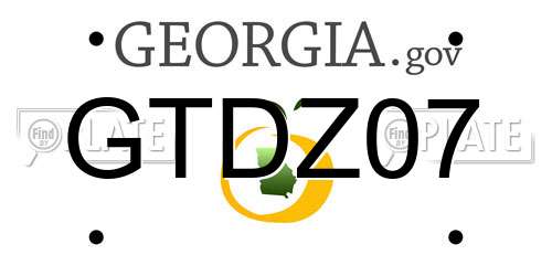 GTDZ07 Georgia License Plate