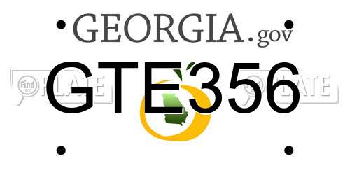 GTE356 Georgia License Plate