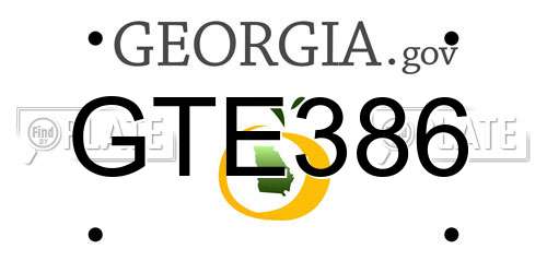 GTE386 Georgia License Plate