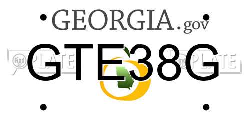 GTE38G Georgia License Plate