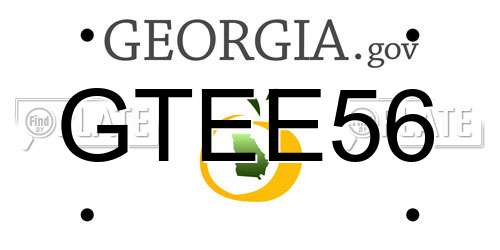 GTEE56 Georgia License Plate