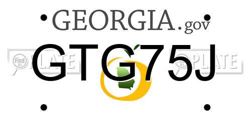 GTG75J Georgia License Plate