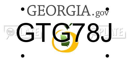 GTG78J Georgia License Plate