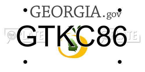 GTKC86 Georgia License Plate