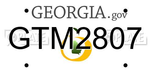GTM2807 Georgia License Plate