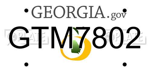GTM7802 Georgia License Plate