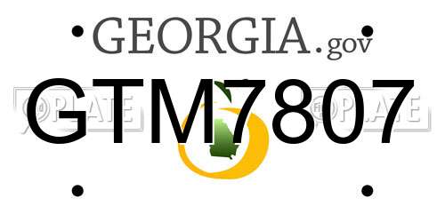 GTM7807 Georgia License Plate