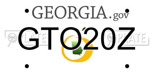 GTO20Z Georgia License Plate
