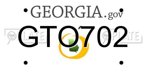 GTO702 Georgia License Plate
