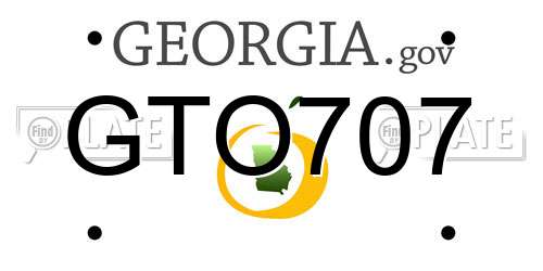 GTO707 Georgia License Plate