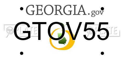 GTOV55 Georgia License Plate