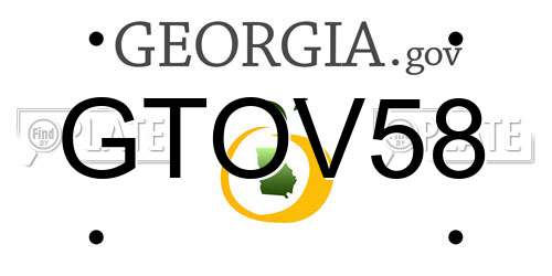 GTOV58 Georgia License Plate