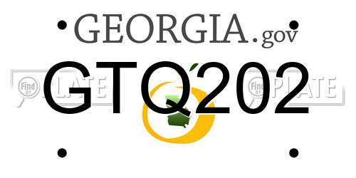 GTQ202 Georgia License Plate
