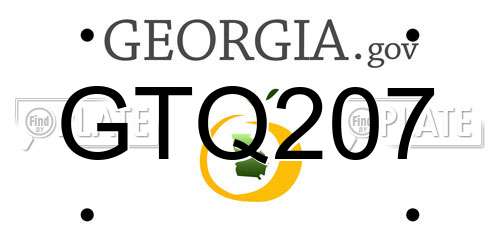 GTQ207 Georgia License Plate
