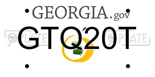 GTQ20T Georgia License Plate