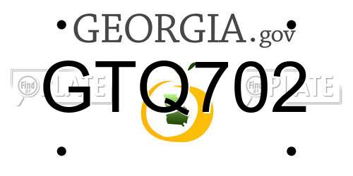 GTQ702 Georgia License Plate