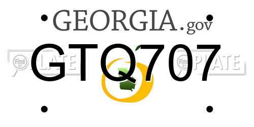 GTQ707 Georgia License Plate