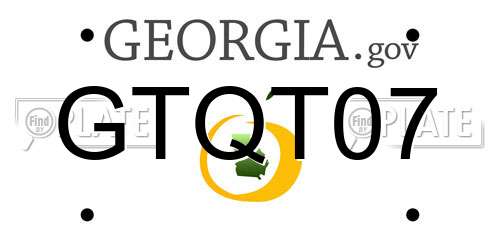 GTQT07 Georgia License Plate