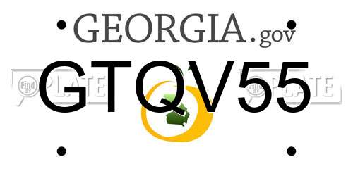 GTQV55 Georgia License Plate