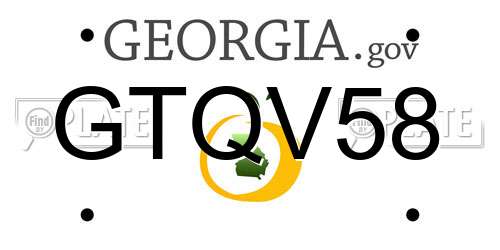 GTQV58 Georgia License Plate