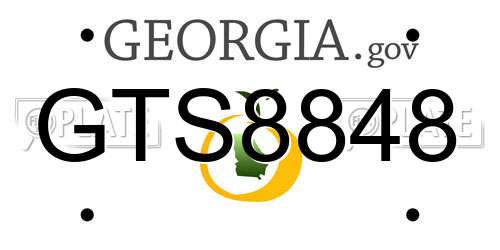 GTS8848 Georgia License Plate