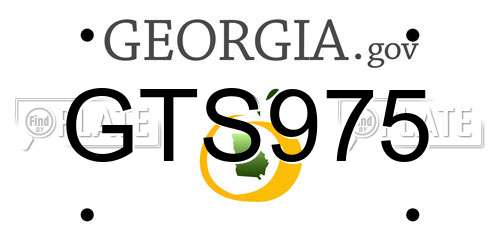 GTS975 Georgia License Plate