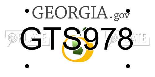 GTS978 Georgia License Plate
