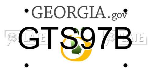 GTS97B Georgia License Plate