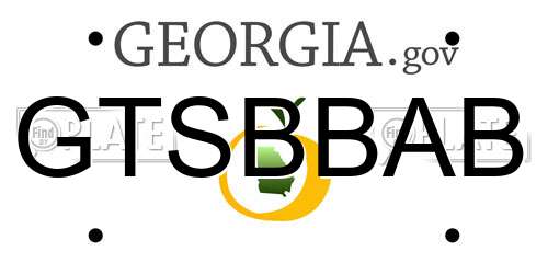 GTSBBAB Georgia License Plate