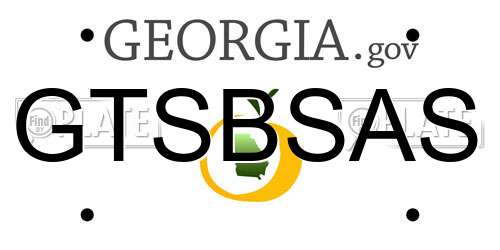 GTSBSAS Georgia License Plate