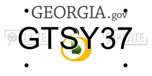 GTSY37 Georgia License Plate