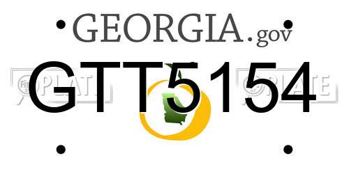 GTT5154 Georgia License Plate