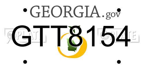 GTT8154 Georgia License Plate