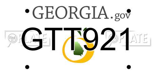GTT921 Georgia License Plate