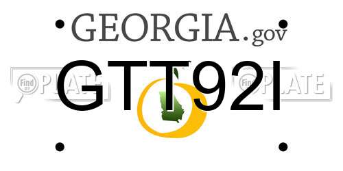 GTT92I Georgia License Plate