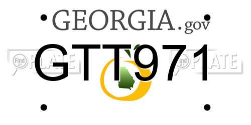 GTT971 Georgia License Plate